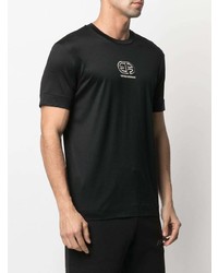 T-shirt à col rond imprimé noir Emporio Armani