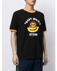 T-shirt à col rond imprimé noir *BABY MILO® STORE BY *A BATHING APE®