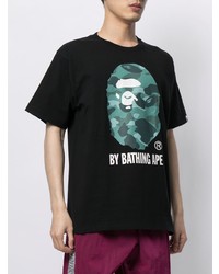 T-shirt à col rond imprimé noir A Bathing Ape