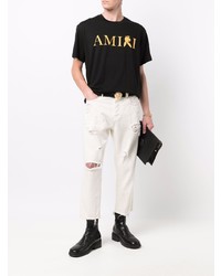 T-shirt à col rond imprimé noir Amiri