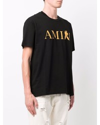 T-shirt à col rond imprimé noir Amiri