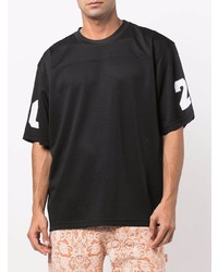 T-shirt à col rond imprimé noir Stussy