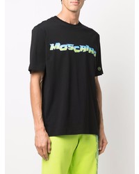 T-shirt à col rond imprimé noir Moschino