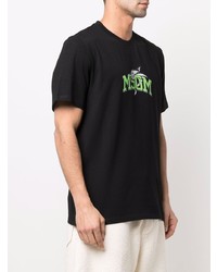 T-shirt à col rond imprimé noir MSGM