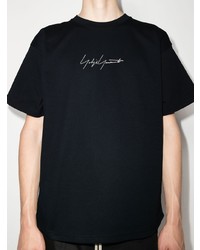 T-shirt à col rond imprimé noir Yohji Yamamoto