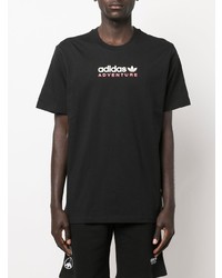 T-shirt à col rond imprimé noir adidas