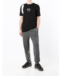 T-shirt à col rond imprimé noir Armani Exchange