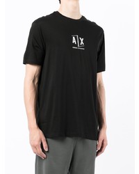 T-shirt à col rond imprimé noir Armani Exchange