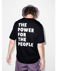 T-shirt à col rond imprimé noir The Power for the People