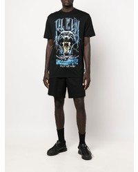 T-shirt à col rond imprimé noir Philipp Plein