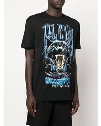 T-shirt à col rond imprimé noir Philipp Plein