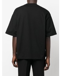 T-shirt à col rond imprimé noir Lanvin