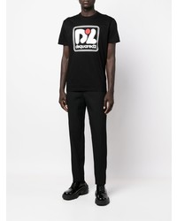 T-shirt à col rond imprimé noir DSQUARED2