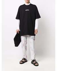 T-shirt à col rond imprimé noir Vetements