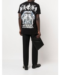 T-shirt à col rond imprimé noir Philipp Plein