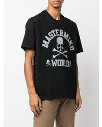 T-shirt à col rond imprimé noir Mastermind Japan