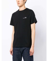 T-shirt à col rond imprimé noir A.P.C.