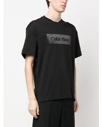 T-shirt à col rond imprimé noir Calvin Klein