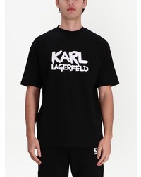 T-shirt à col rond imprimé noir Karl Lagerfeld