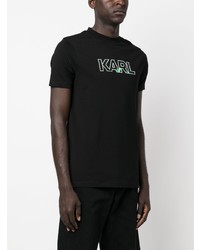 T-shirt à col rond imprimé noir Karl Lagerfeld