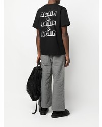 T-shirt à col rond imprimé noir Sacai