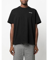 T-shirt à col rond imprimé noir Sacai