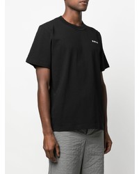 T-shirt à col rond imprimé noir Sacai