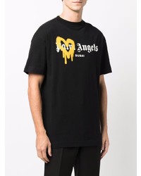 T-shirt à col rond imprimé noir Palm Angels