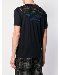 T-shirt à col rond imprimé noir Emporio Armani