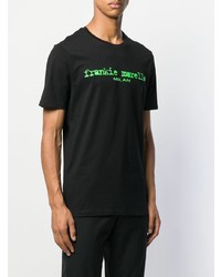 T-shirt à col rond imprimé noir Frankie Morello
