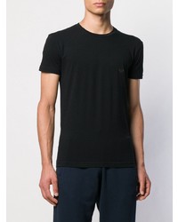 T-shirt à col rond imprimé noir Emporio Armani