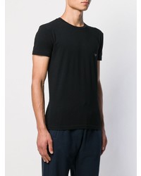 T-shirt à col rond imprimé noir Emporio Armani