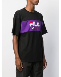 T-shirt à col rond imprimé noir Fila