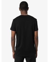 T-shirt à col rond imprimé noir Balmain