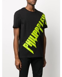 T-shirt à col rond imprimé noir Philipp Plein