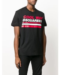 T-shirt à col rond imprimé noir DSQUARED2