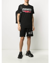 T-shirt à col rond imprimé noir DSQUARED2