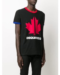 T-shirt à col rond imprimé noir DSQUARED2