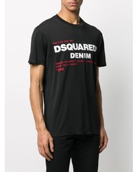 T-shirt à col rond imprimé noir DSQUARED2