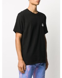 T-shirt à col rond imprimé noir Stussy