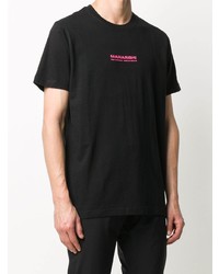 T-shirt à col rond imprimé noir Maharishi