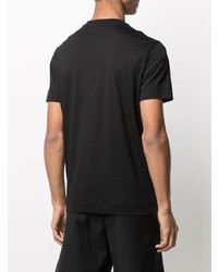 T-shirt à col rond imprimé noir Emporio Armani