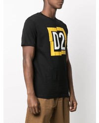 T-shirt à col rond imprimé noir DSQUARED2