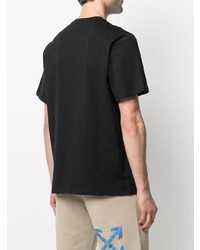 T-shirt à col rond imprimé noir MSGM