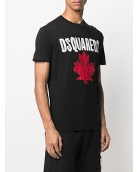 T-shirt à col rond imprimé noir DSQUARED2