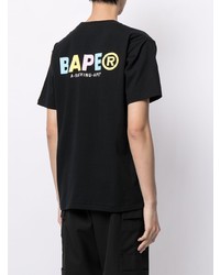 T-shirt à col rond imprimé noir A Bathing Ape