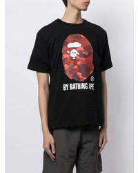 T-shirt à col rond imprimé noir A Bathing Ape