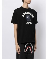 T-shirt à col rond imprimé noir A Bathing Ape