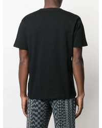 T-shirt à col rond imprimé noir Yohji Yamamoto