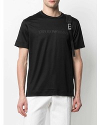 T-shirt à col rond imprimé noir Emporio Armani